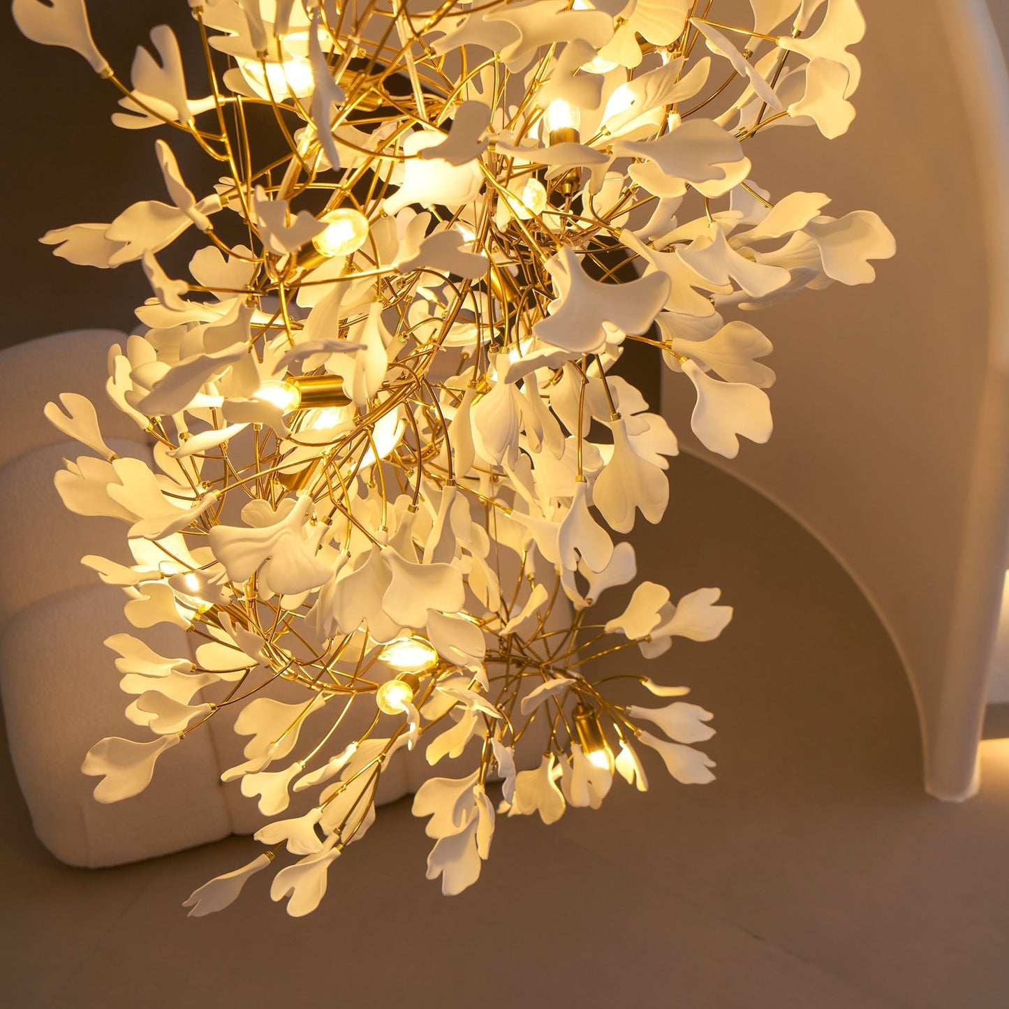 Gingko Vortex Modern Chandelier - Adjustable LED Lighting & Unique Des