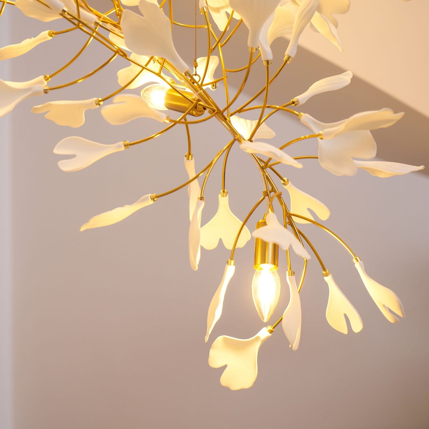 Gingko Vortex Modern Chandelier - Adjustable LED Lighting & Unique Des