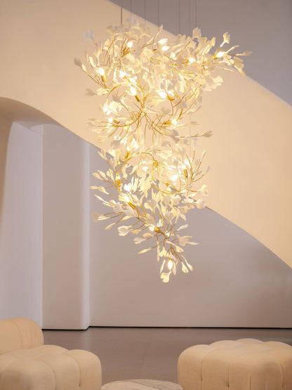 Gingko Vortex Modern Chandelier - Adjustable LED Lighting & Unique Des