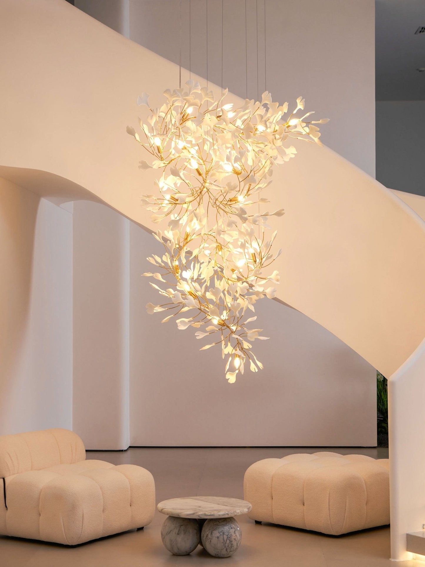 Gingko Vortex Modern Chandelier - Adjustable LED Lighting & Unique Des