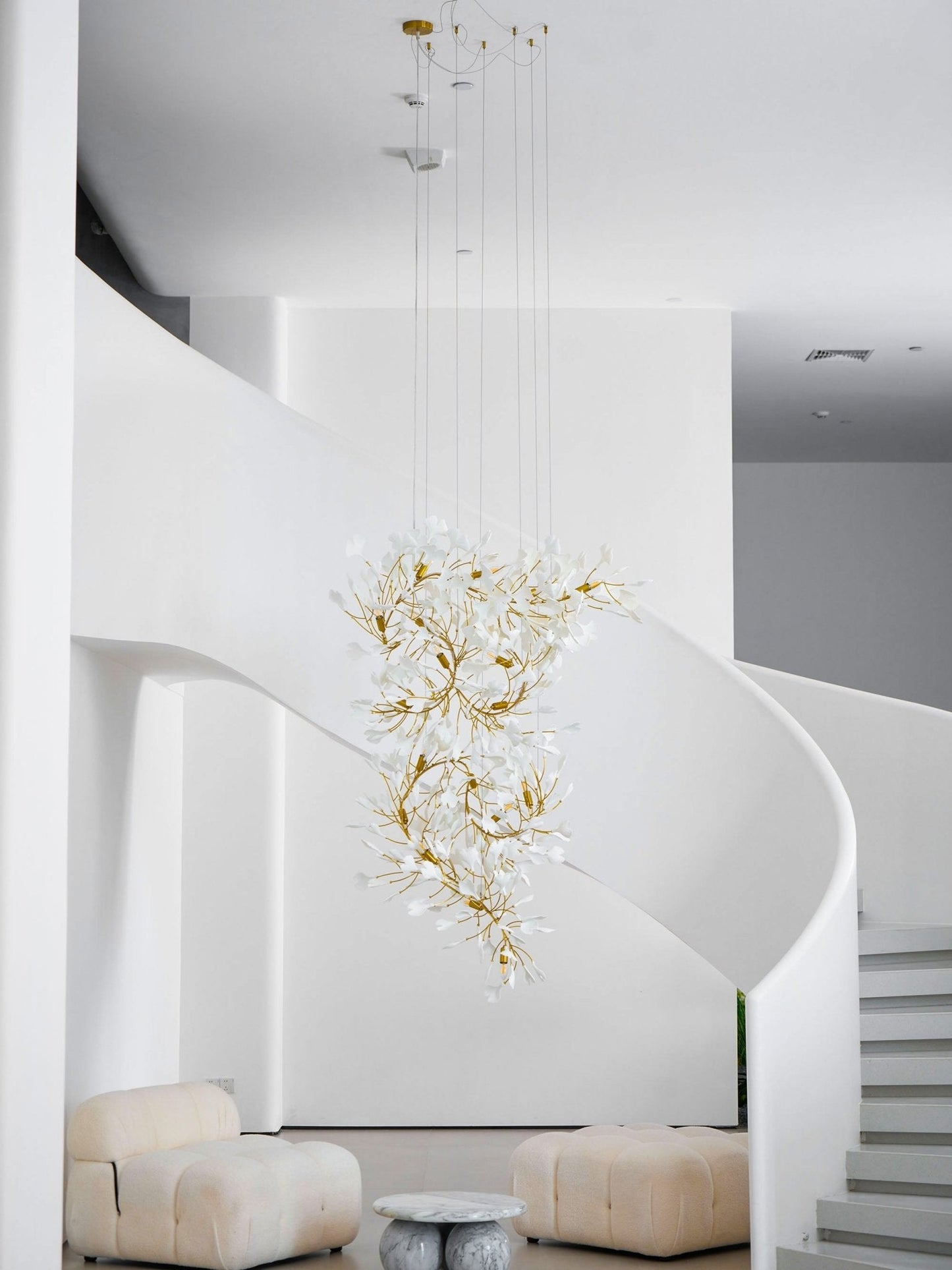 Gingko Vortex Modern Chandelier - Adjustable LED Lighting & Unique Des