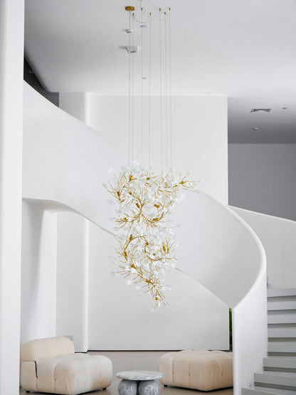 Gingko Vortex Modern Chandelier - Adjustable LED Lighting & Unique Des