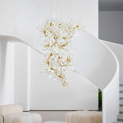 Gingko Vortex Modern Chandelier - Adjustable LED Lighting & Unique Des