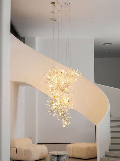 Gingko Vortex Modern Chandelier - Adjustable LED Lighting & Unique Des