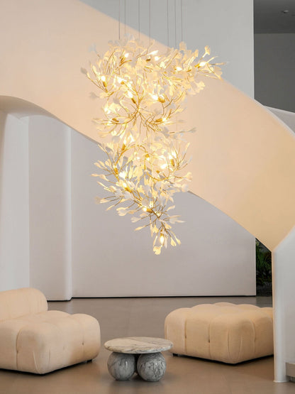 Gingko Vortex Modern Chandelier - Adjustable LED Lighting & Unique Des