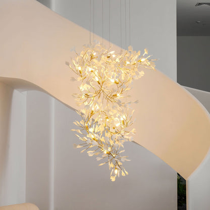 Gingko Vortex Modern Chandelier - Adjustable LED Lighting & Unique Des