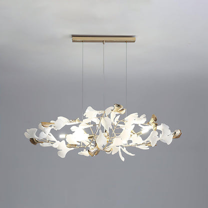 Gingko Bough Round Chandelier - Elegant Design with Adjustable Brightn