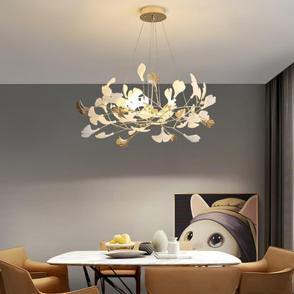 Gingko Wreath Chandelier - Elegant Design with Adjustable Brightness
