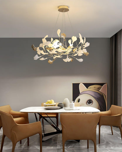 Gingko Wreath Chandelier - Elegant Design with Adjustable Brightness