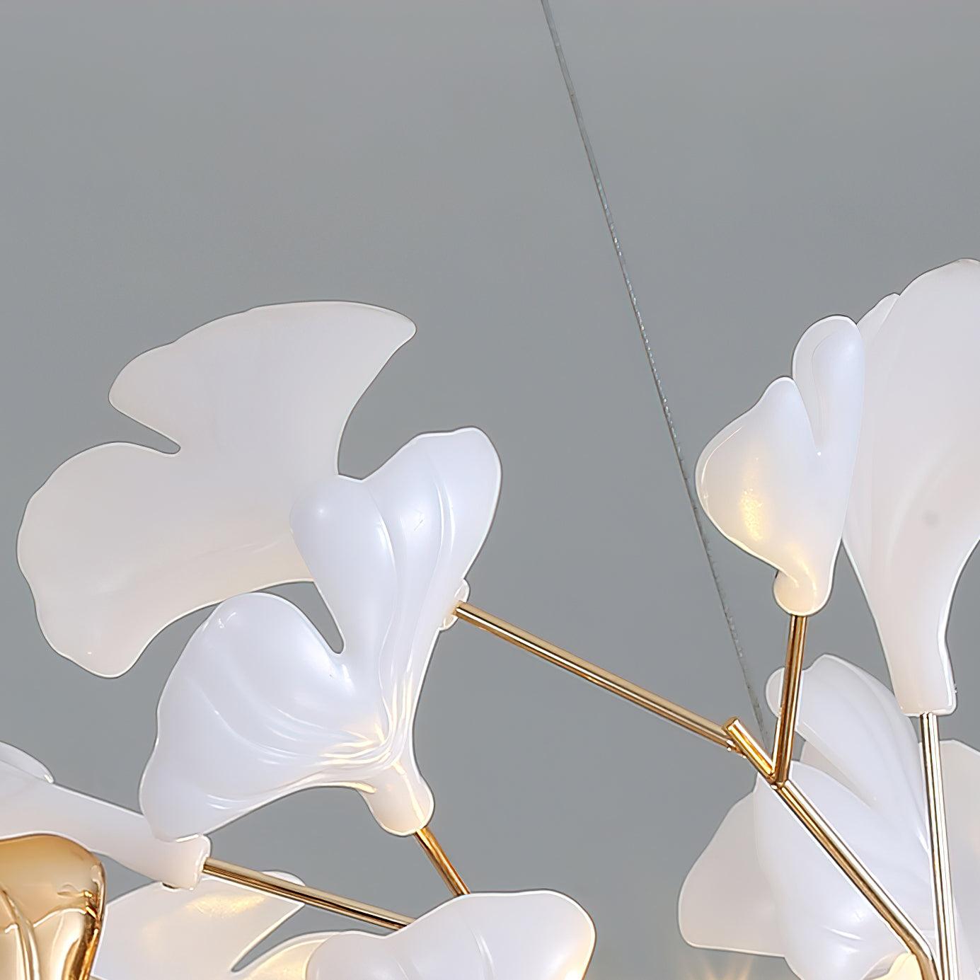 Gingko Bough Round Chandelier - Elegant Design with Adjustable Brightn
