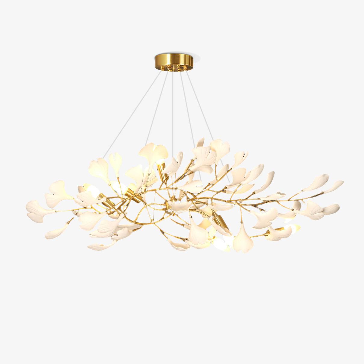 Gingko Bough Chandelier - Elegant Design with Adjustable Brightness