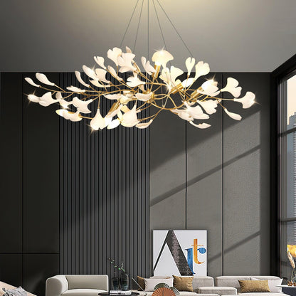 Gingko Bough Chandelier - Elegant Design with Adjustable Brightness