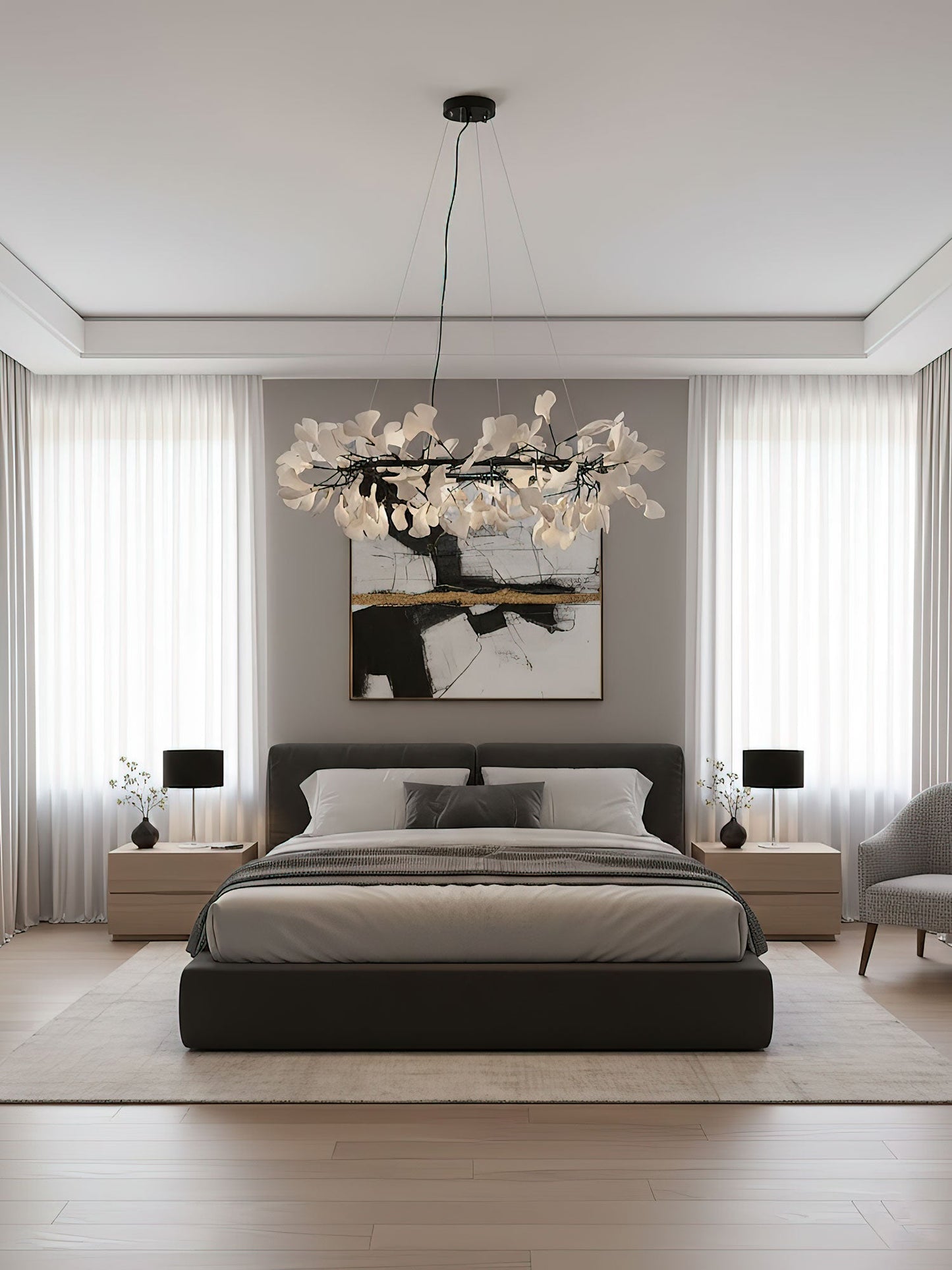 Gingko Crown Chandelier - Elegant Design with Adjustable Brightness