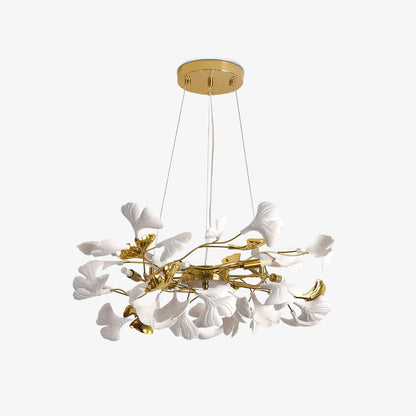 Gingko Ring Chandelier - Modern LED Design with Adjustable Brightness