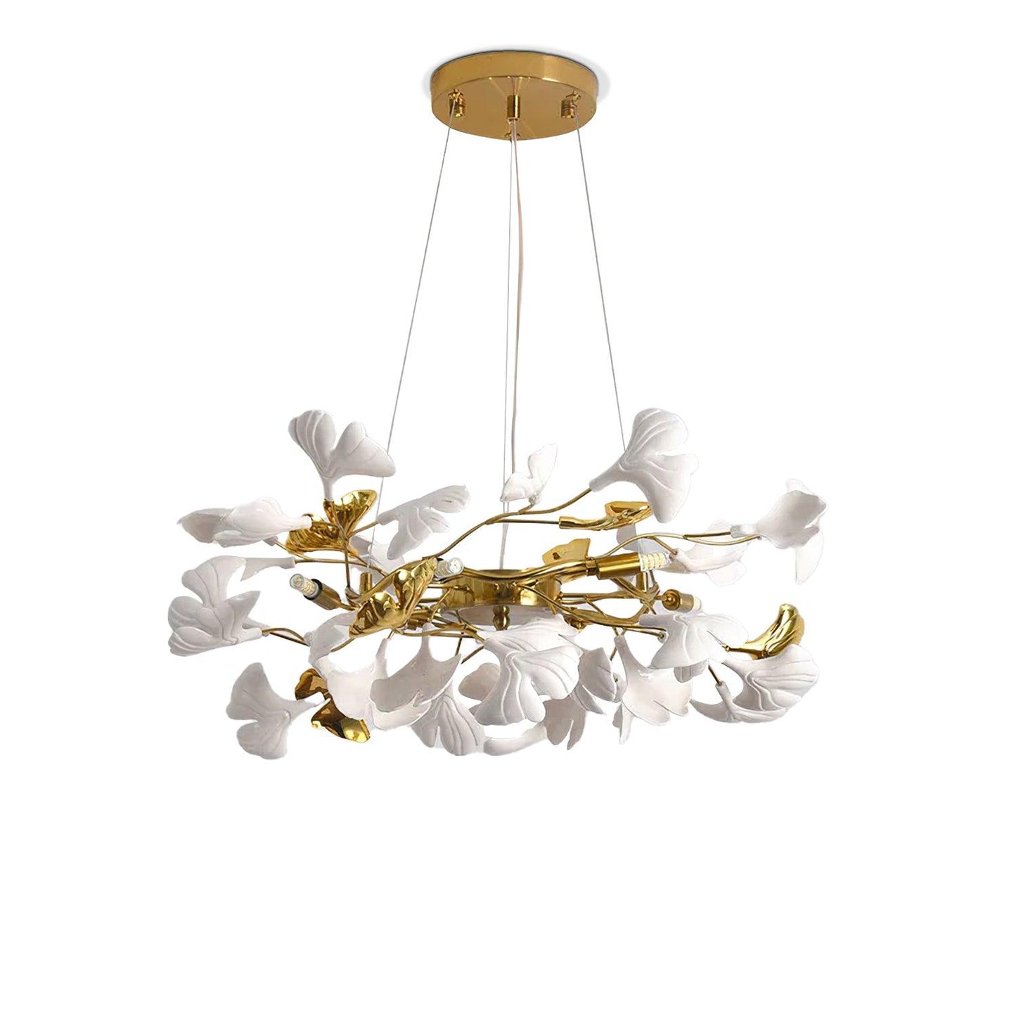 Gingko Ring Chandelier - Modern LED Design with Adjustable Brightness