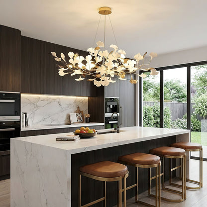 Gingko Wreath Chandelier - Elegant Design with Adjustable Brightness