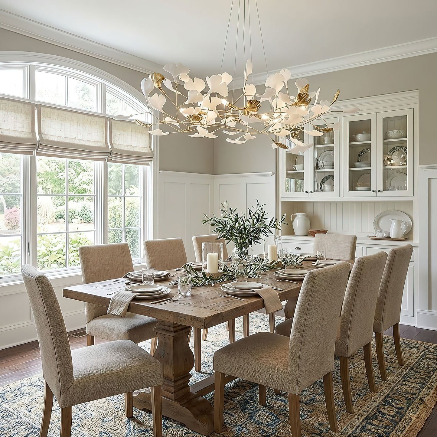 Gingko Wreath Chandelier - Elegant Design with Adjustable Brightness