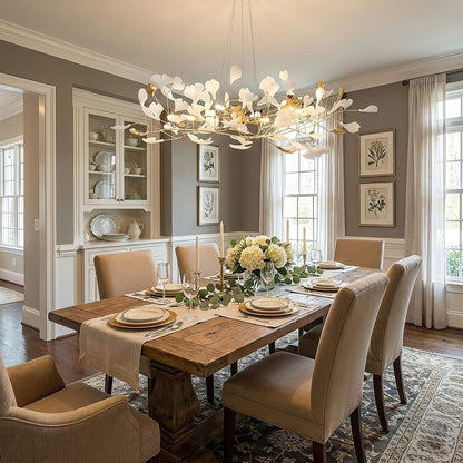 Gingko Wreath Chandelier - Elegant Design with Adjustable Brightness