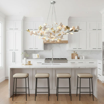 Gingko Cluster Chandelier - Modern Design, Adjustable Height, LED Ligh