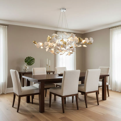 Gingko Cluster Chandelier - Modern Design, Adjustable Height, LED Ligh