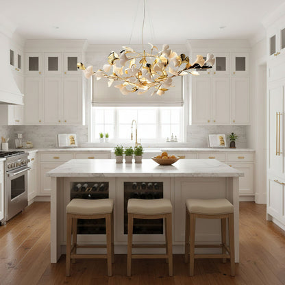 Gingko Cluster Chandelier - Modern Design, Adjustable Height, LED Ligh