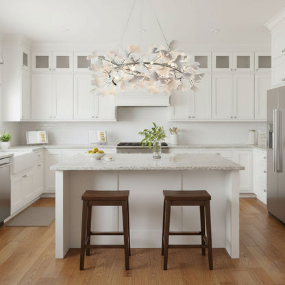 Gingko Halo Chandelier - Modern LED Lighting, Adjustable Height & Dimm