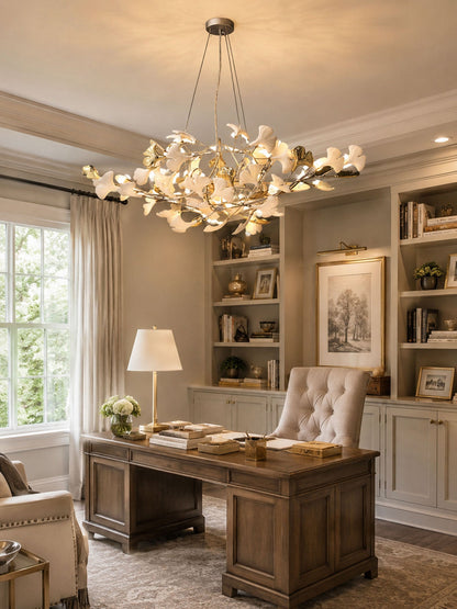 Gingko Cluster Chandelier - Modern Design, Adjustable Height, LED Ligh