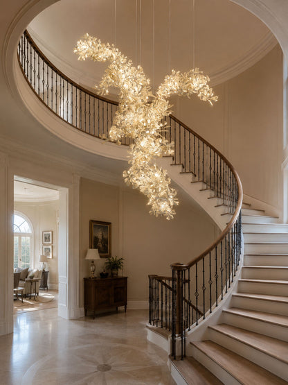 Gingko Combination Chandelier - Adjustable Height, Energy-Efficient LE
