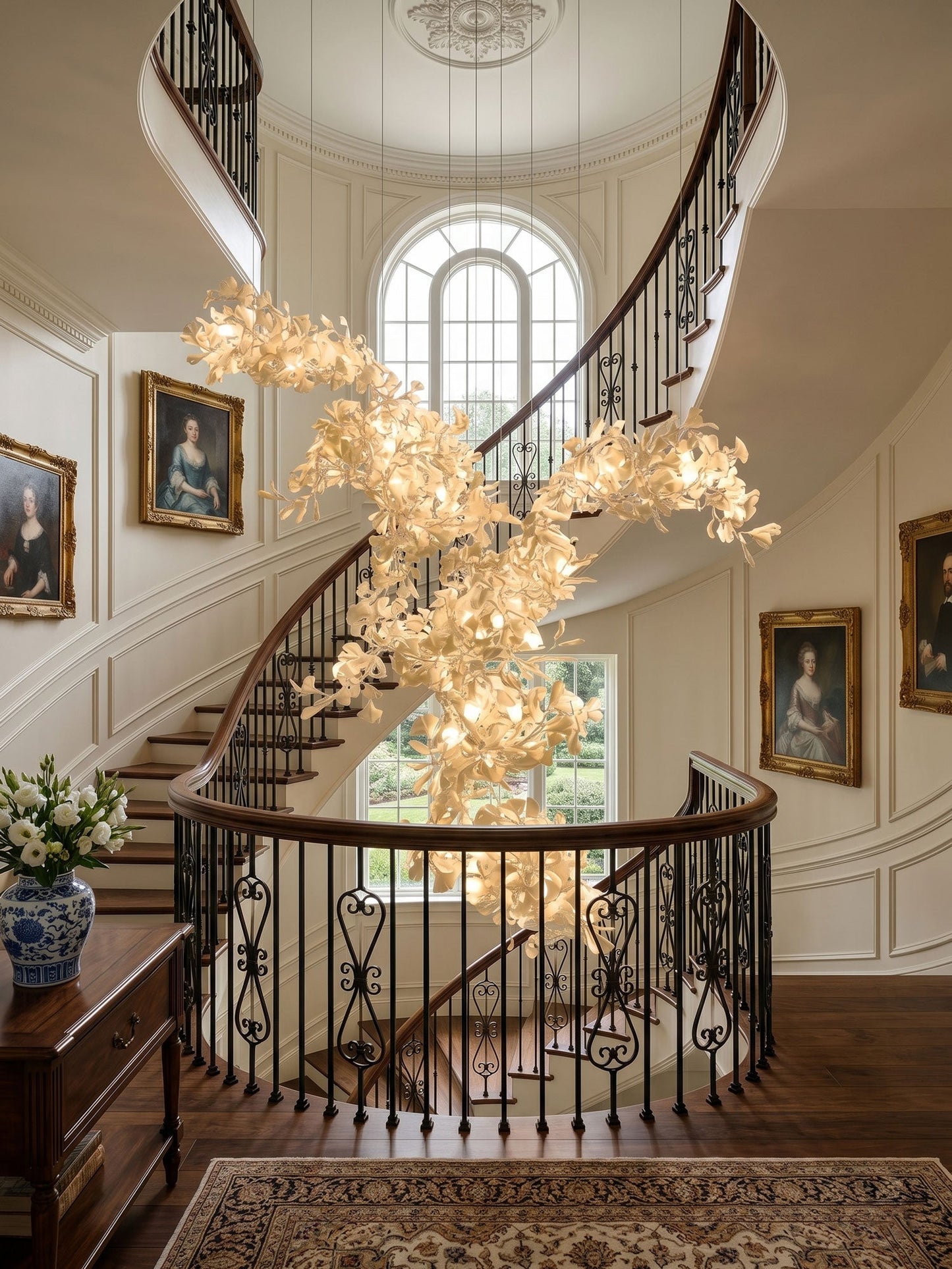 Gingko Combination Chandelier - Adjustable Height, Energy-Efficient LE