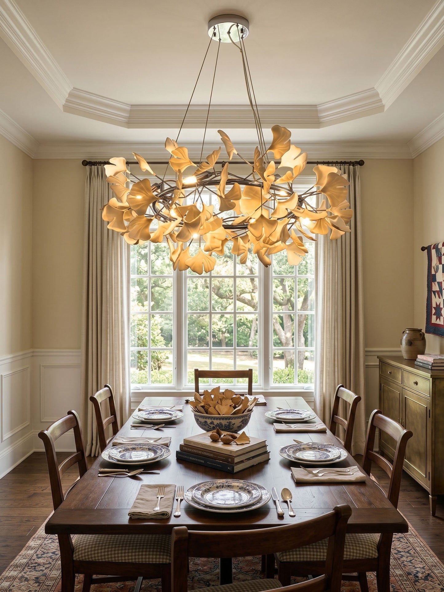 Gingko Crown Chandelier - Elegant Design with Adjustable Brightness