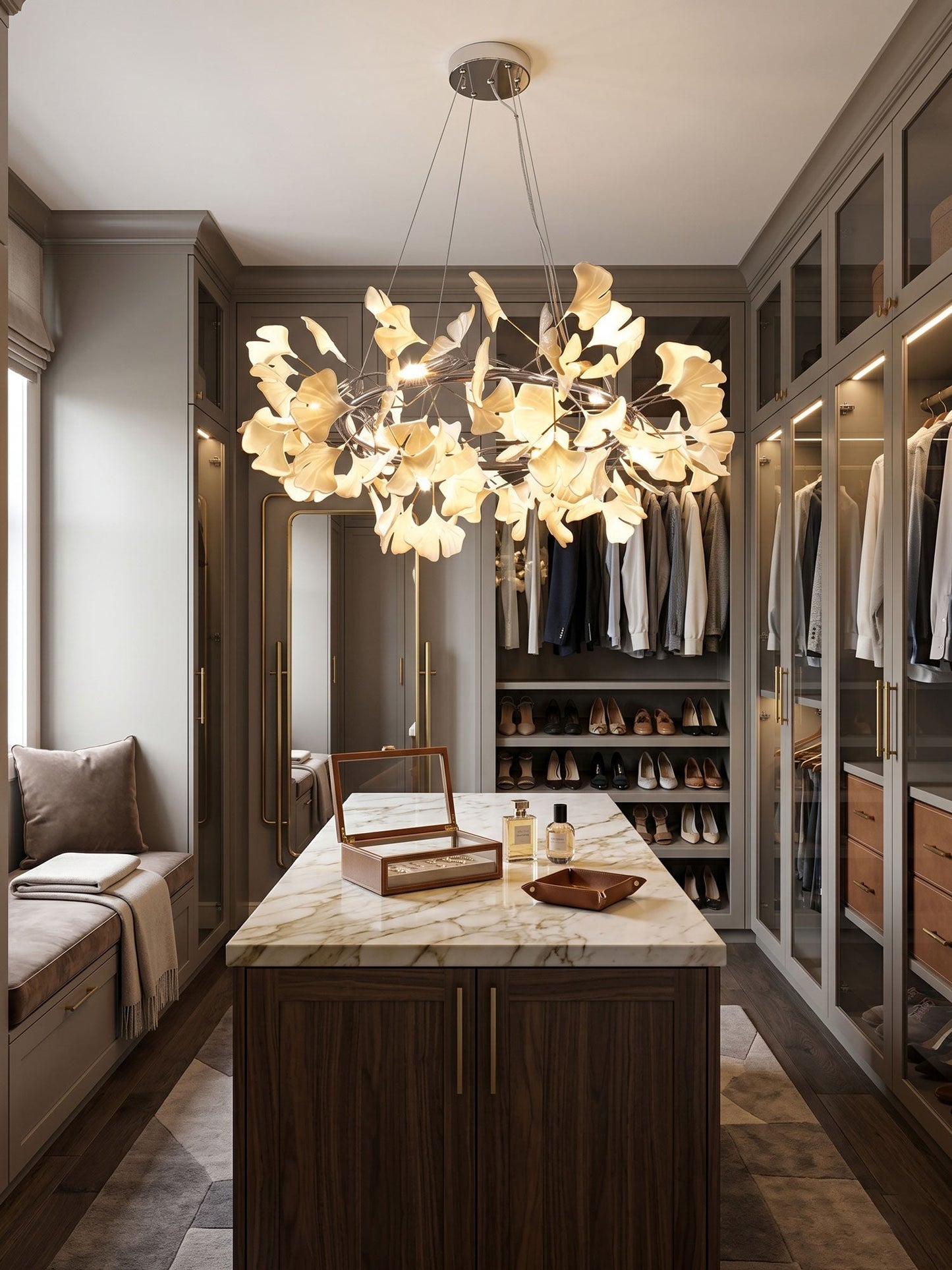 Gingko Crown Chandelier - Elegant Design with Adjustable Brightness