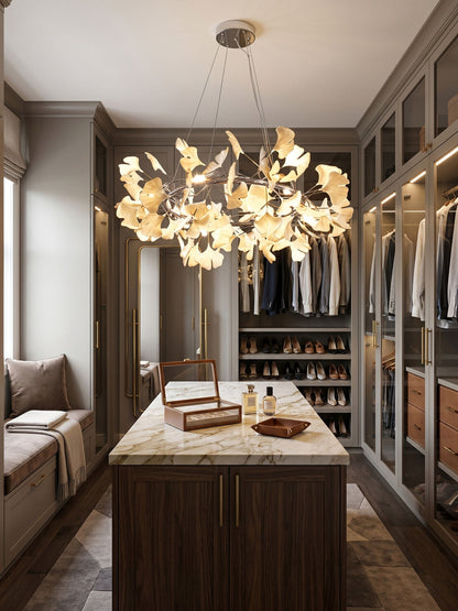 Gingko Crown Chandelier - Elegant Design with Adjustable Brightness
