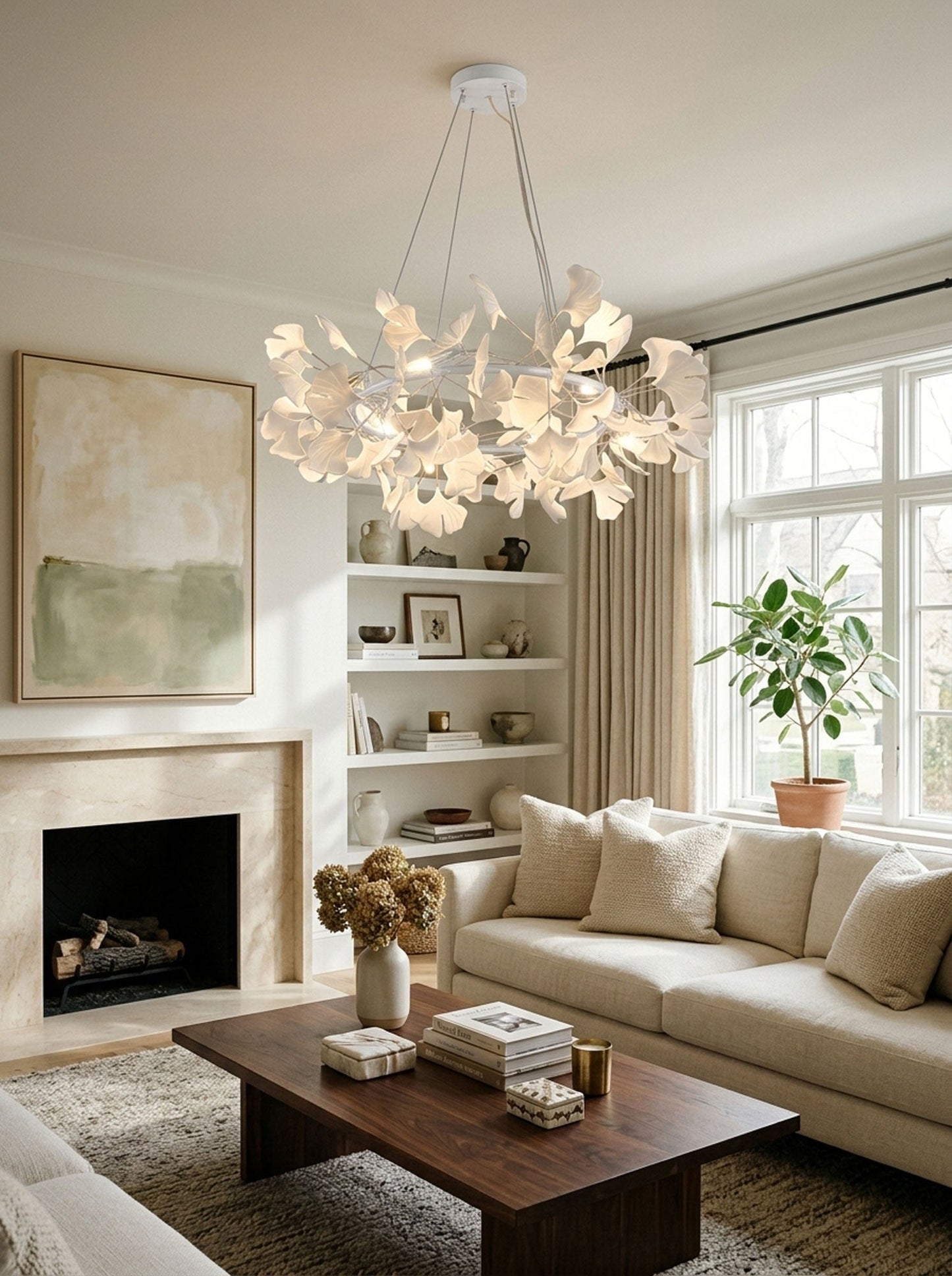 Gingko Crown Chandelier - Elegant Design with Adjustable Brightness