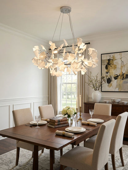 Gingko Crown Chandelier - Elegant Design with Adjustable Brightness