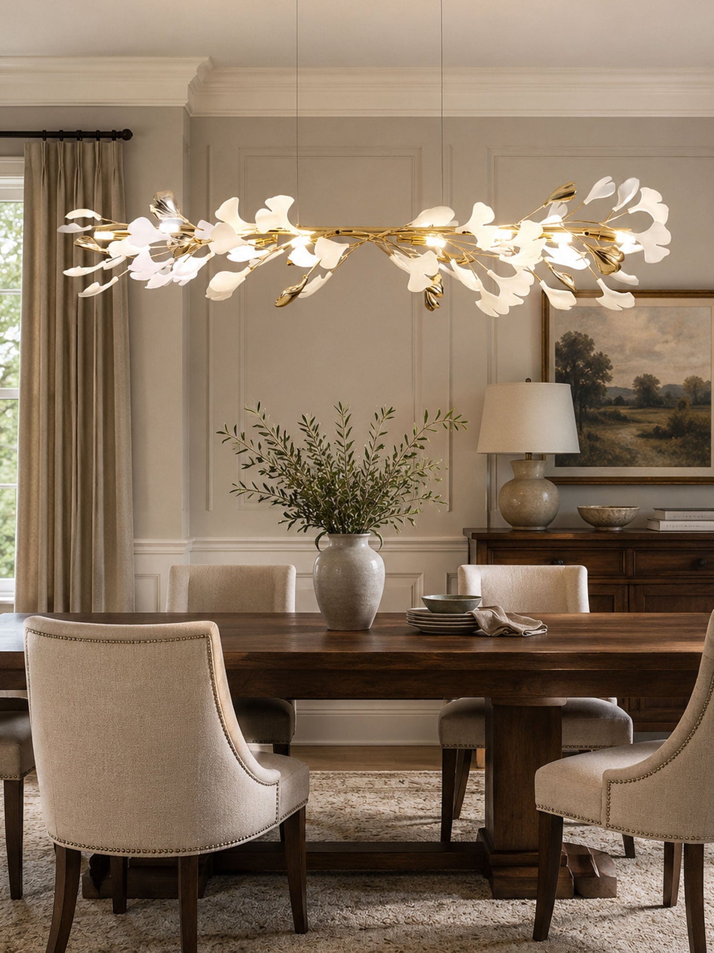 Gingko Garland Chandelier - Elegant Design with Adjustable Brightness