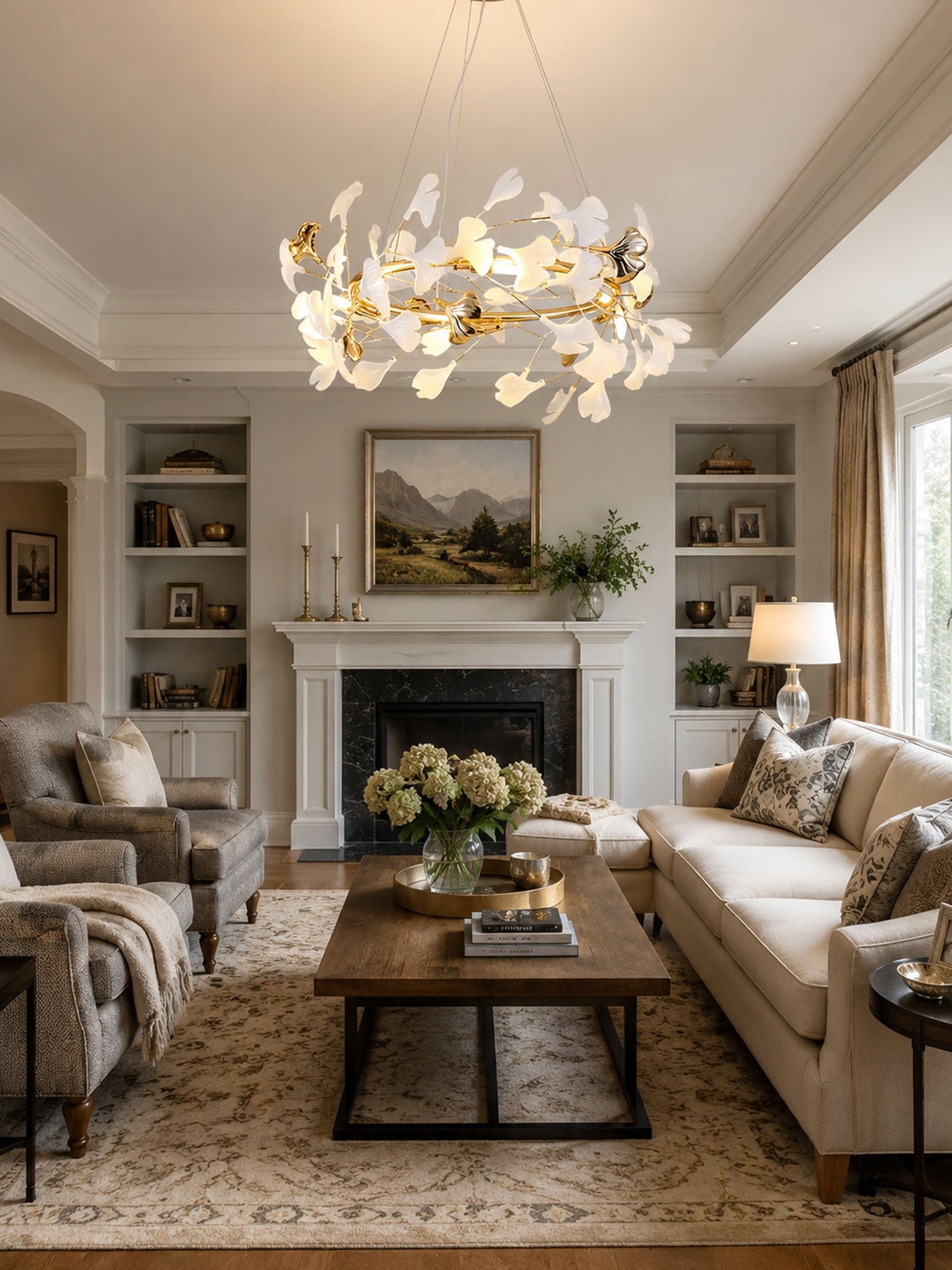 Gingko Garland Chandelier - Elegant Design with Adjustable Brightness