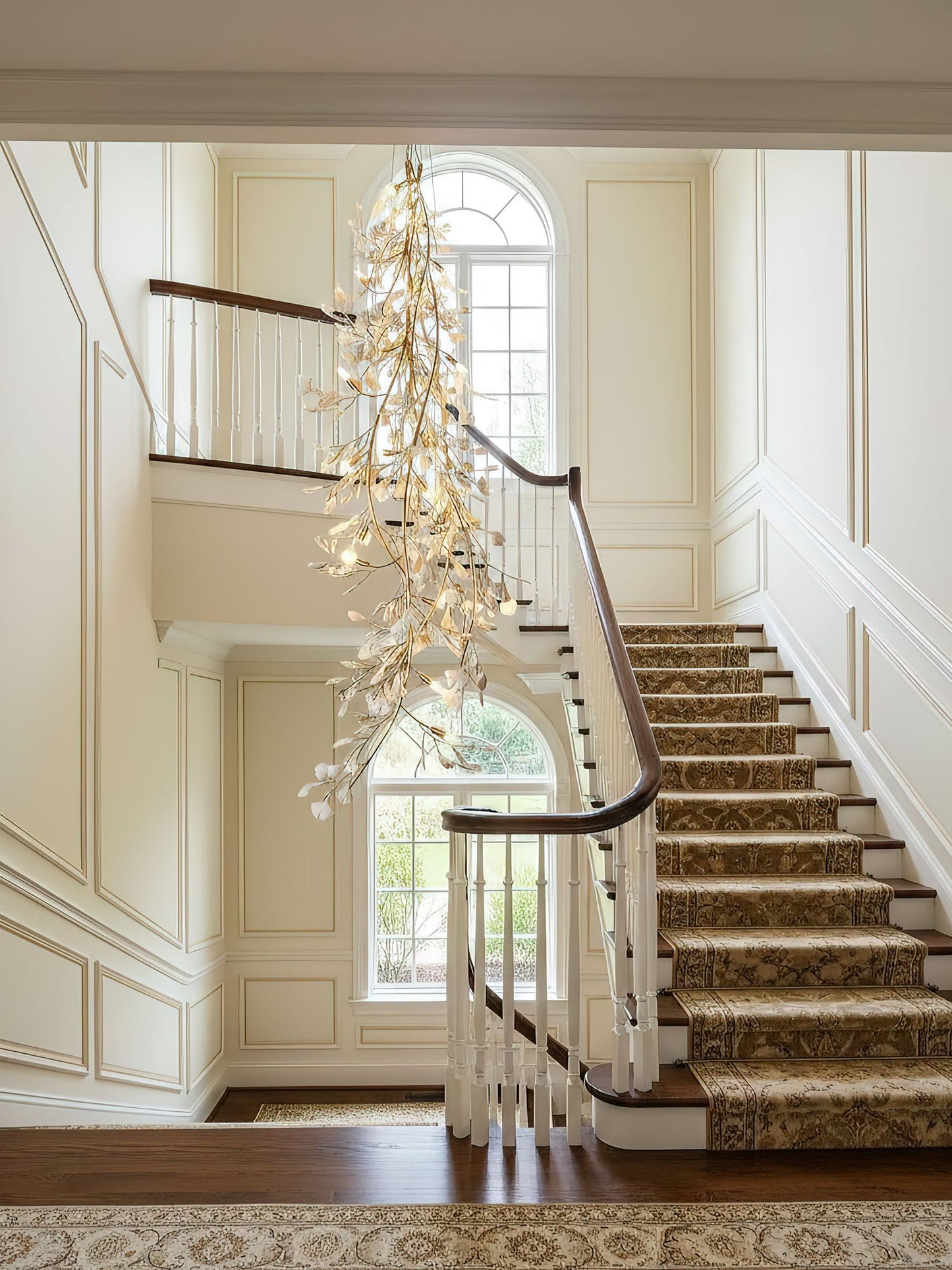 Gingko Cascade Branch Chandelier - Modern Design, Adjustable Height