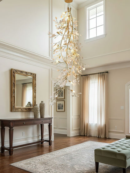Gingko Cascade Branch Chandelier - Modern Design, Adjustable Height