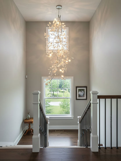 Gingko Cascade Branch Chandelier - Modern Design, Adjustable Height