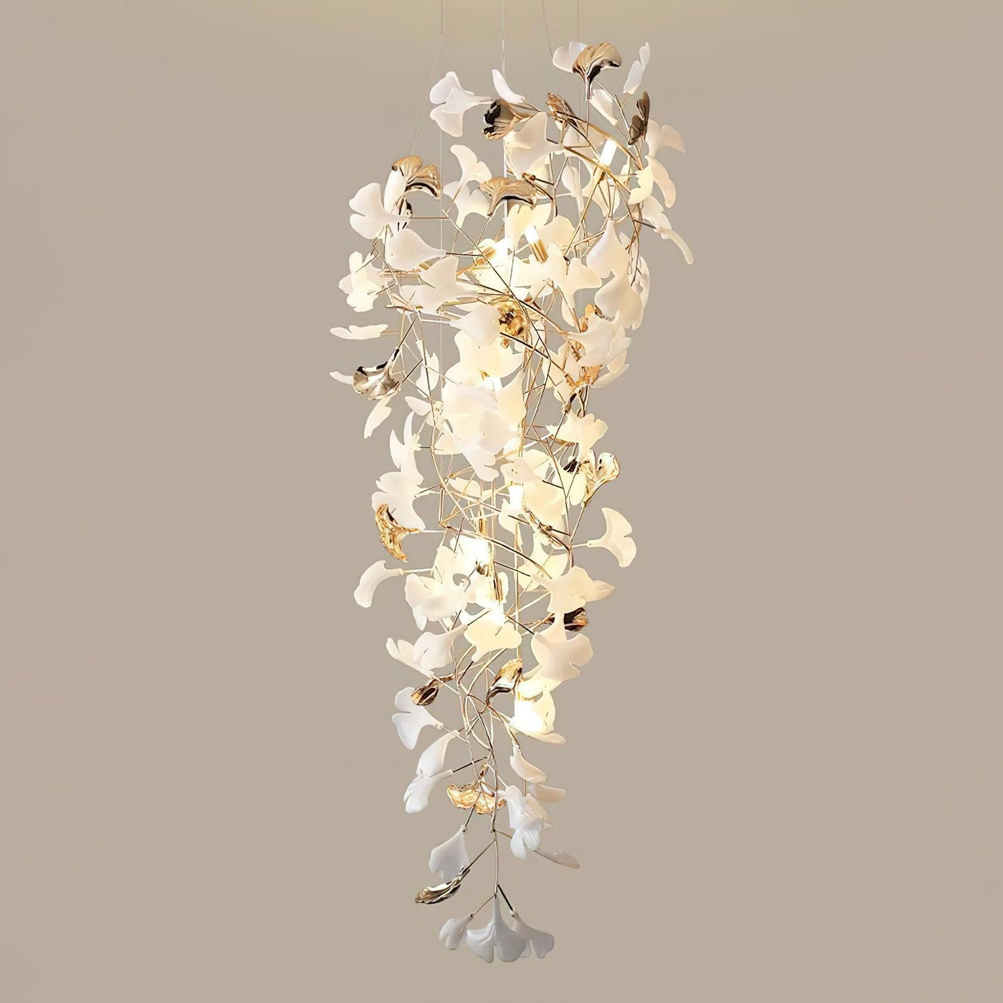 Gingko Cascade Leaf Chandelier - Elegant Modern Design with Adjustable