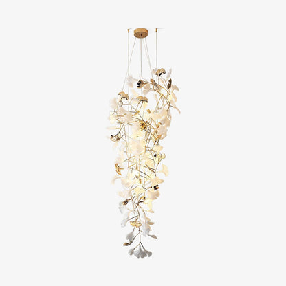 Gingko Cascade Leaf Chandelier - Elegant Modern Design with Adjustable