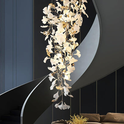 Gingko Cascade Leaf Chandelier - Elegant Modern Design with Adjustable