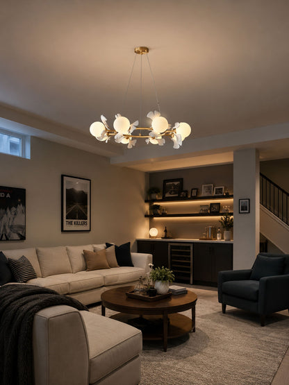 Gingko Orb Chandelier - Modern Design with Adjustable Brightness & LED