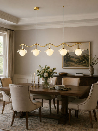 Gingko Orb Chandelier - Modern Design with Adjustable Brightness & LED