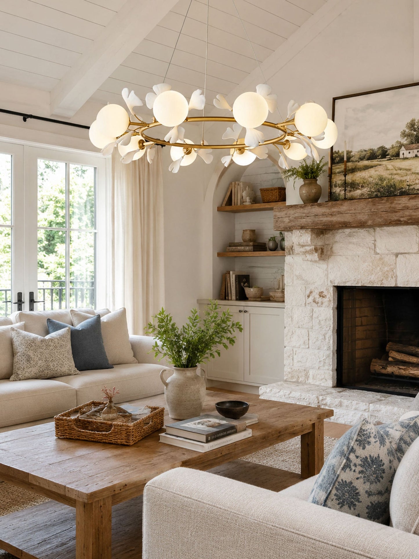 Gingko Orb Chandelier - Modern Design with Adjustable Brightness & LED