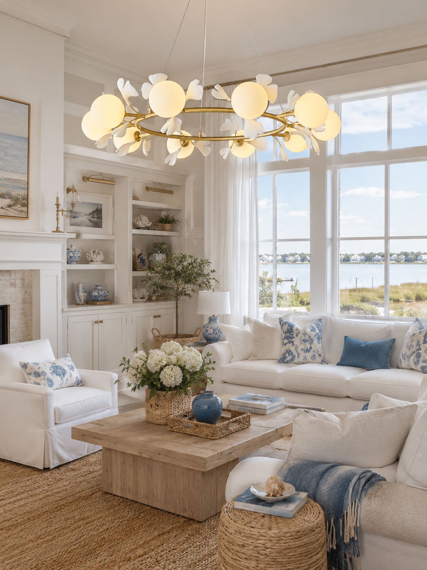 Gingko Orb Chandelier - Modern Design with Adjustable Brightness & LED