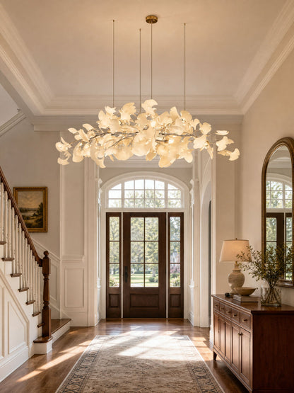 Gingko Plume Chandelier - Elegant Design with Adjustable Brightness