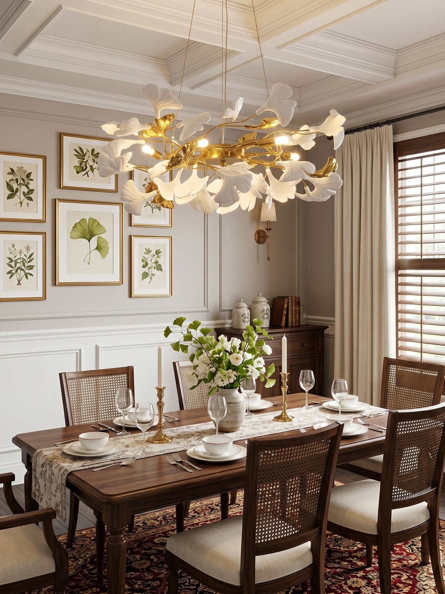 Gingko Ring Chandelier - Modern LED Design with Adjustable Brightness