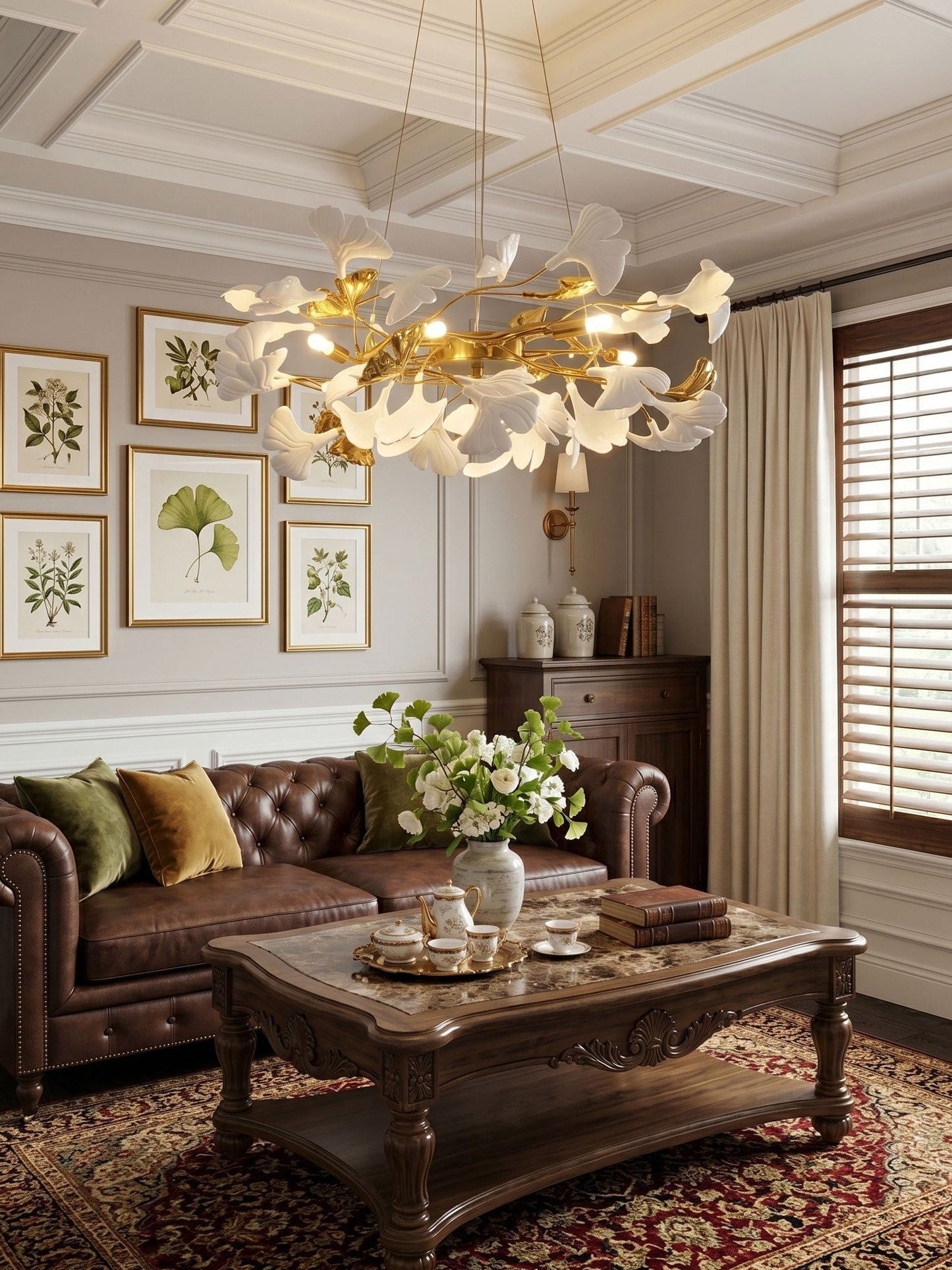 Gingko Ring Chandelier - Modern LED Design with Adjustable Brightness