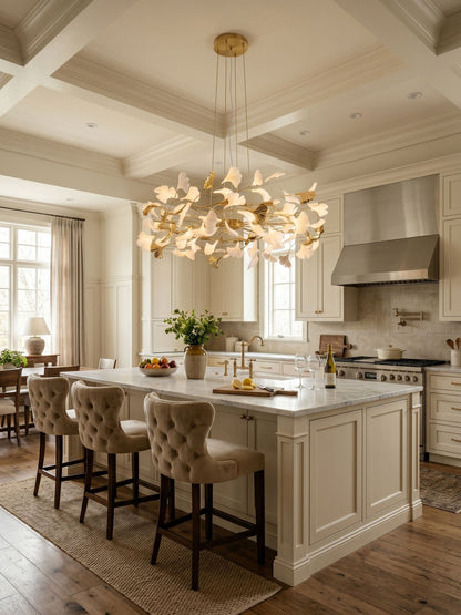 Gingko Ring Chandelier - Modern LED Design with Adjustable Brightness